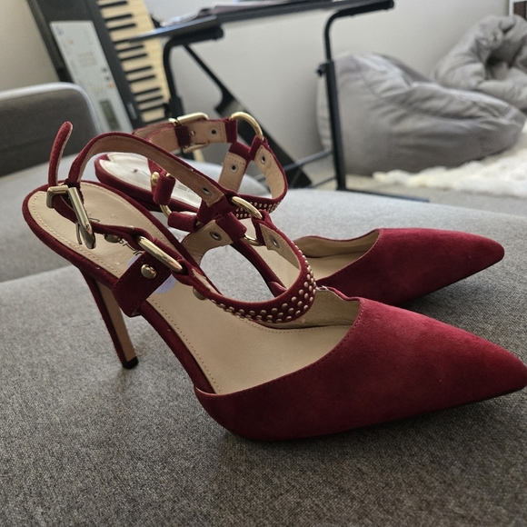 Via Spiga Strappy Heels Maroon Size 8.5 - Picture 3 of 7